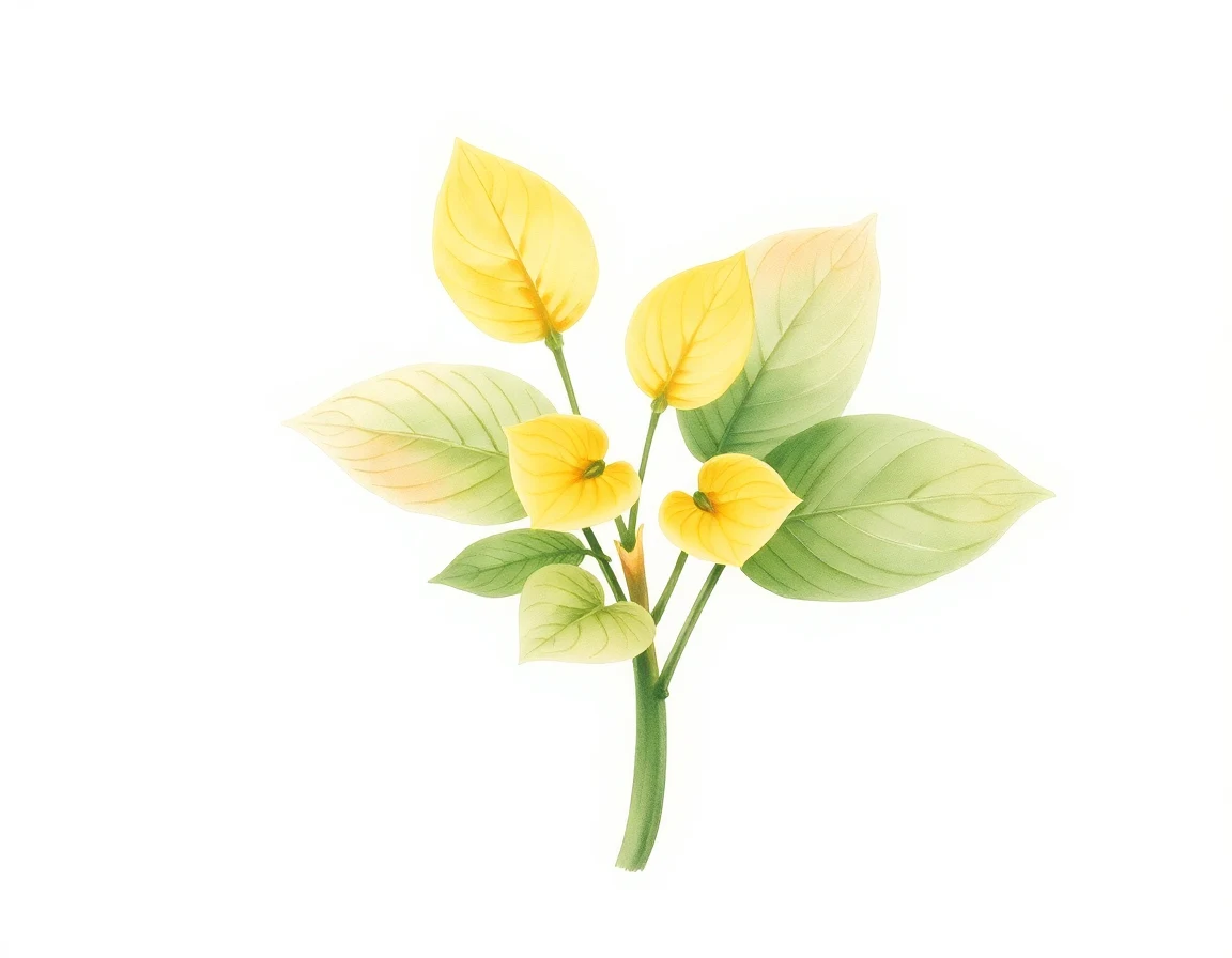 Watercolor illustration of Hosta 'Illicit Affair'