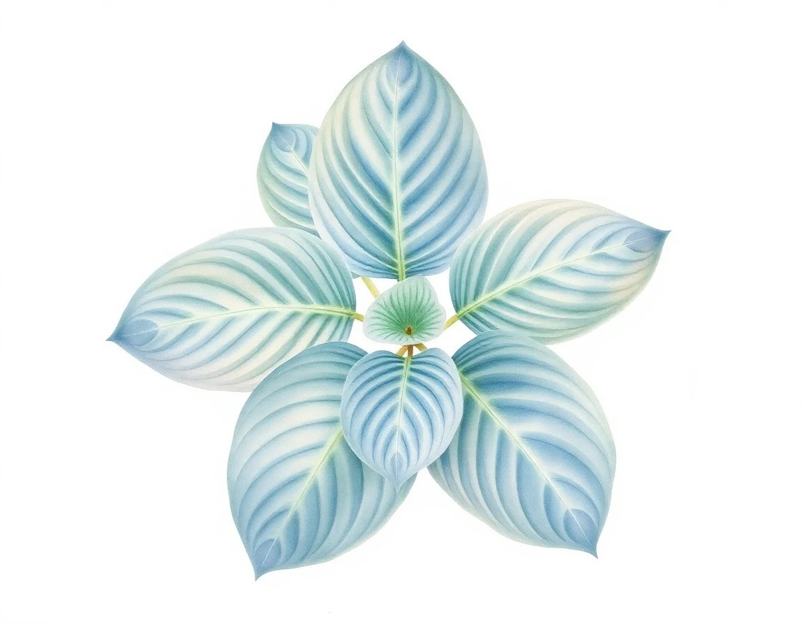 Watercolor illustration of Hosta 'Ilona'