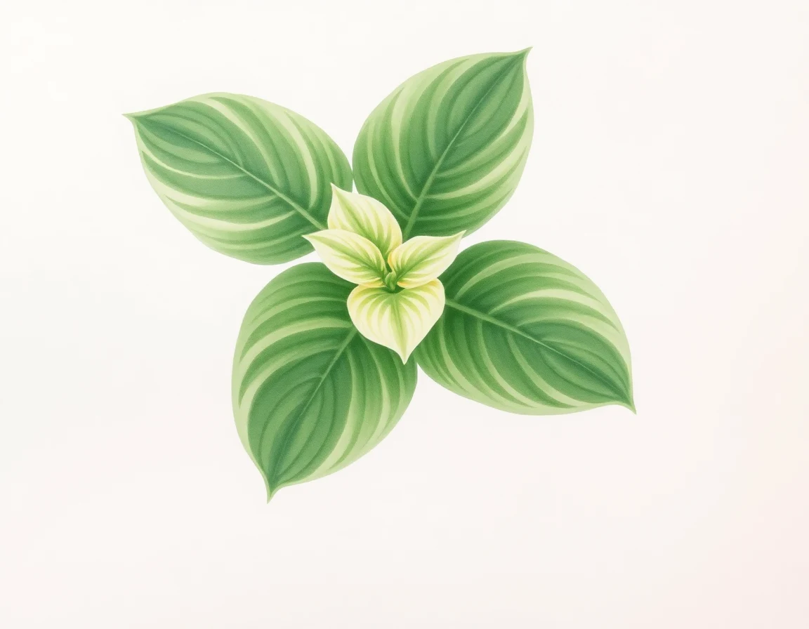 Watercolor illustration of Hosta 'Imperial Dragon'