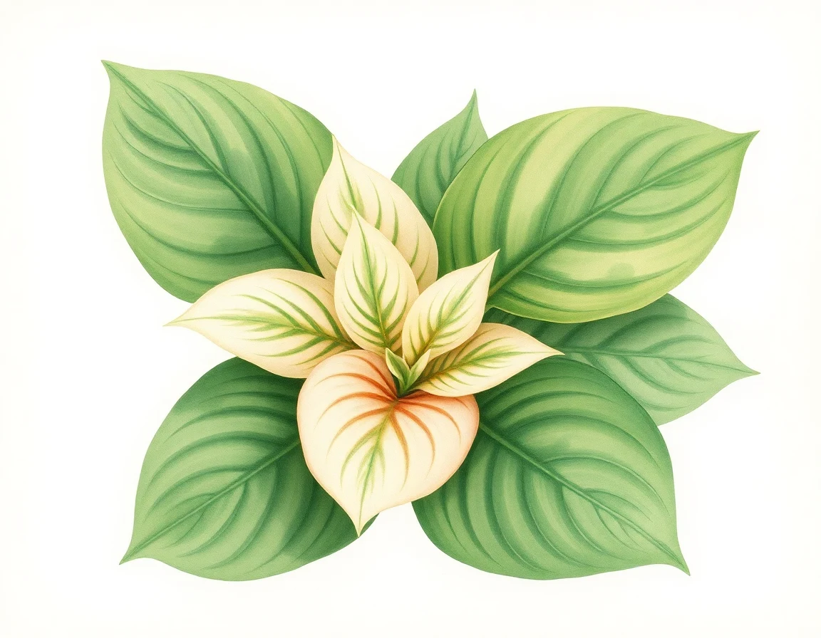 Watercolor illustration of Hosta 'Indian Hills'