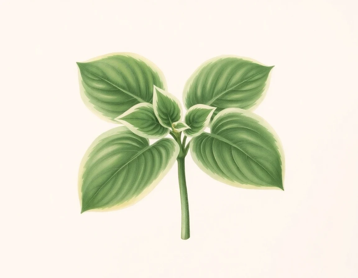 Watercolor illustration of Hosta 'Indian Summer'
