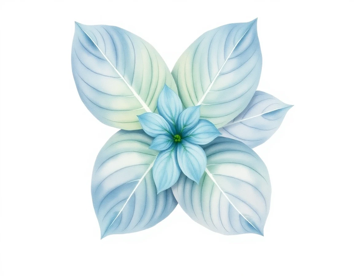 Watercolor illustration of Hosta 'Infatuation'