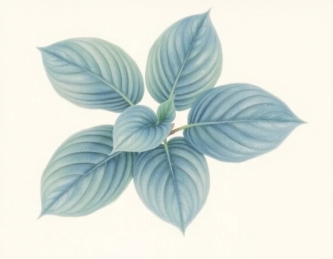 Watercolor illustration of Hosta 'Inspire Greatness'