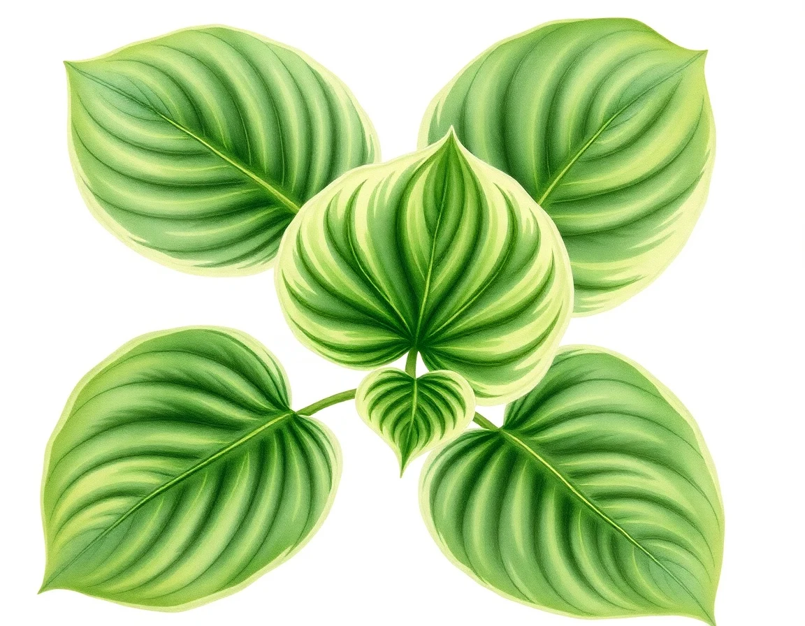 Watercolor illustration of Hosta 'Irish Eyes'