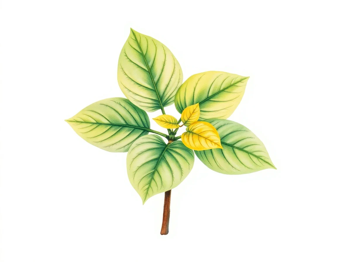 Watercolor illustration of Hosta 'Itty Gold'