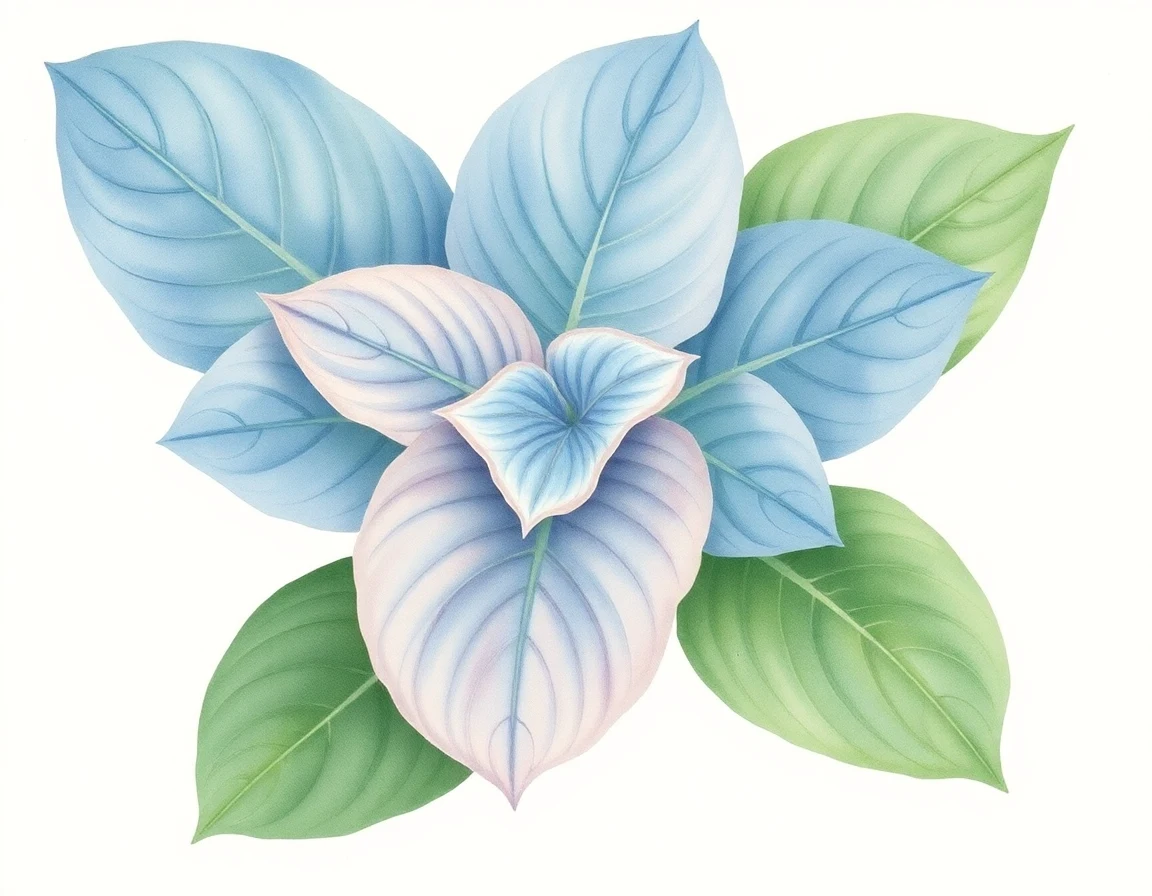 Watercolor illustration of Hosta 'James Monroe'