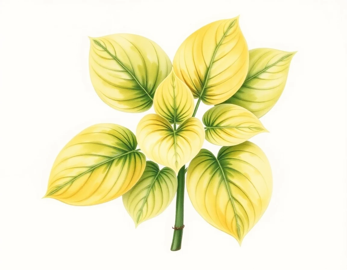 Watercolor illustration of Hosta 'Jaz'