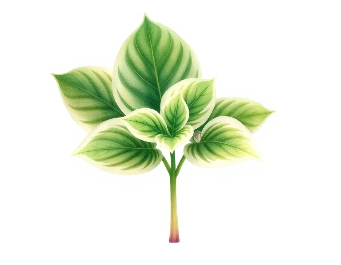 Watercolor illustration of Hosta 'Jazzy'