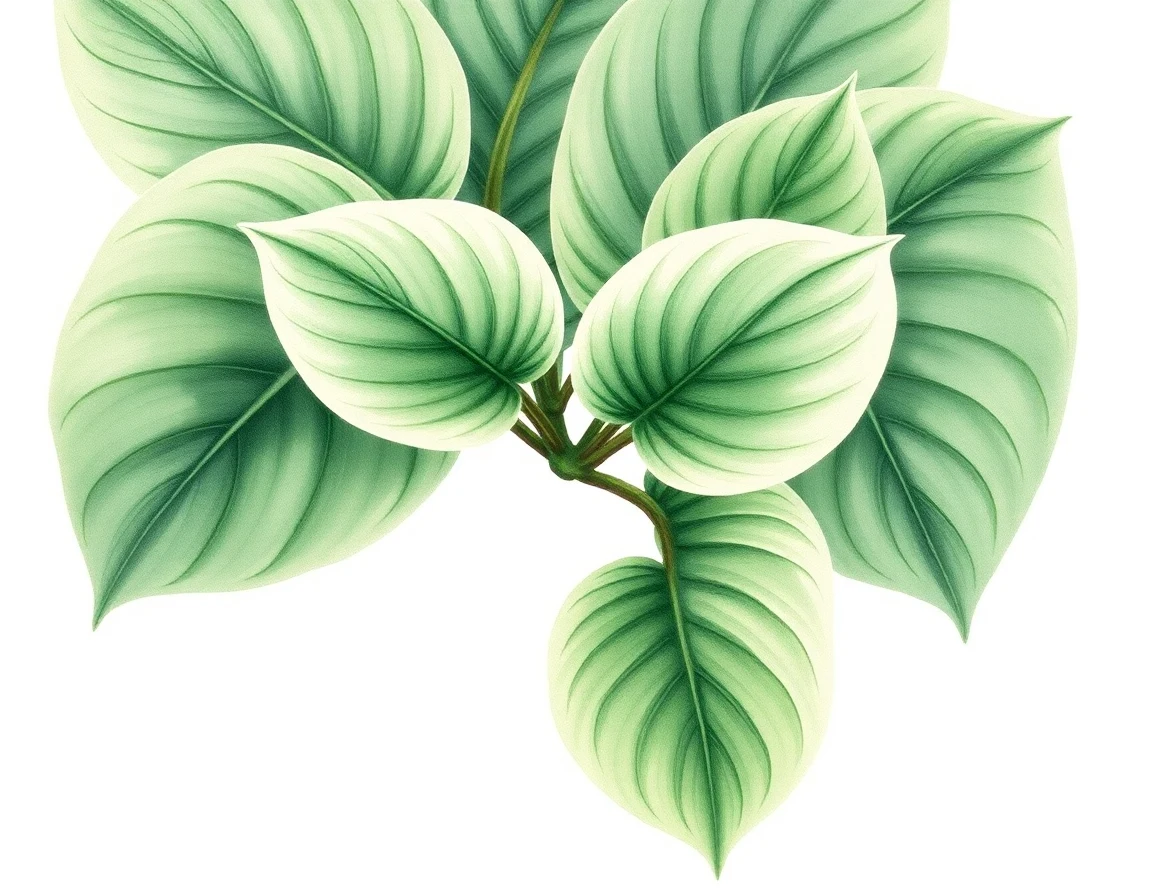 Watercolor illustration of Hosta 'JenElaine'