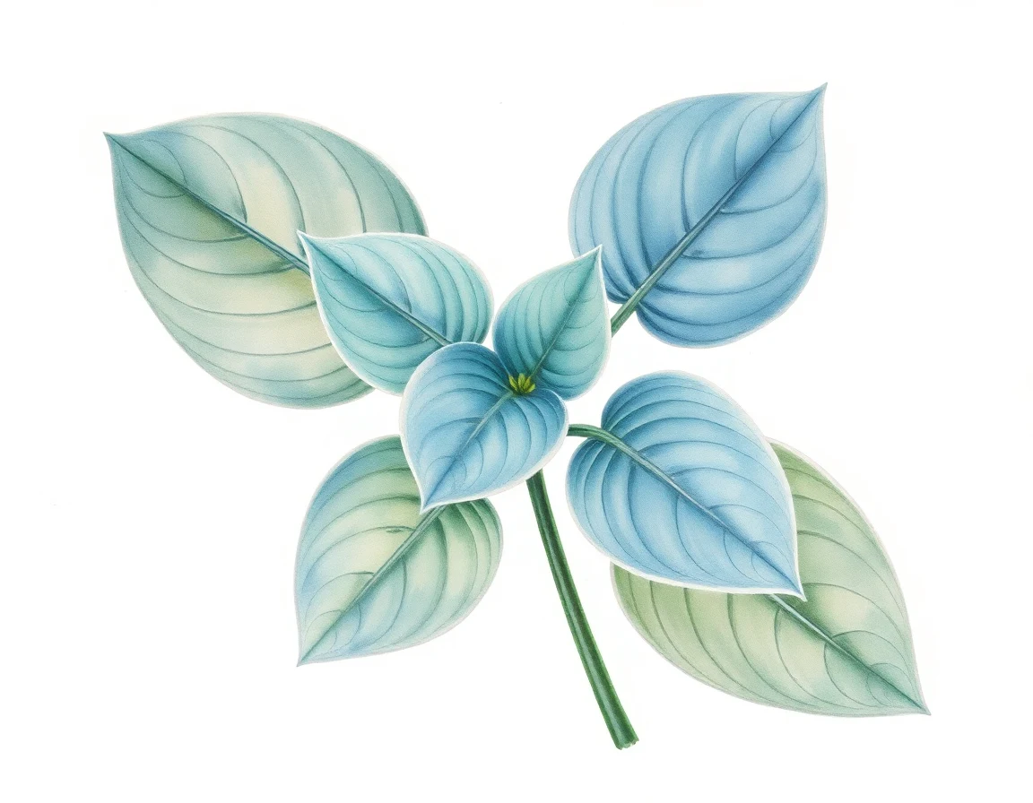 Watercolor illustration of Hosta 'Job'