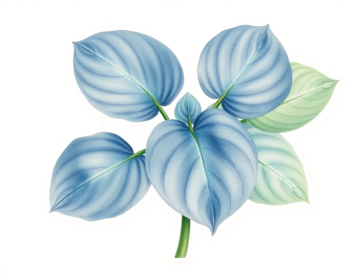Watercolor illustration of Hosta 'John Tyler'