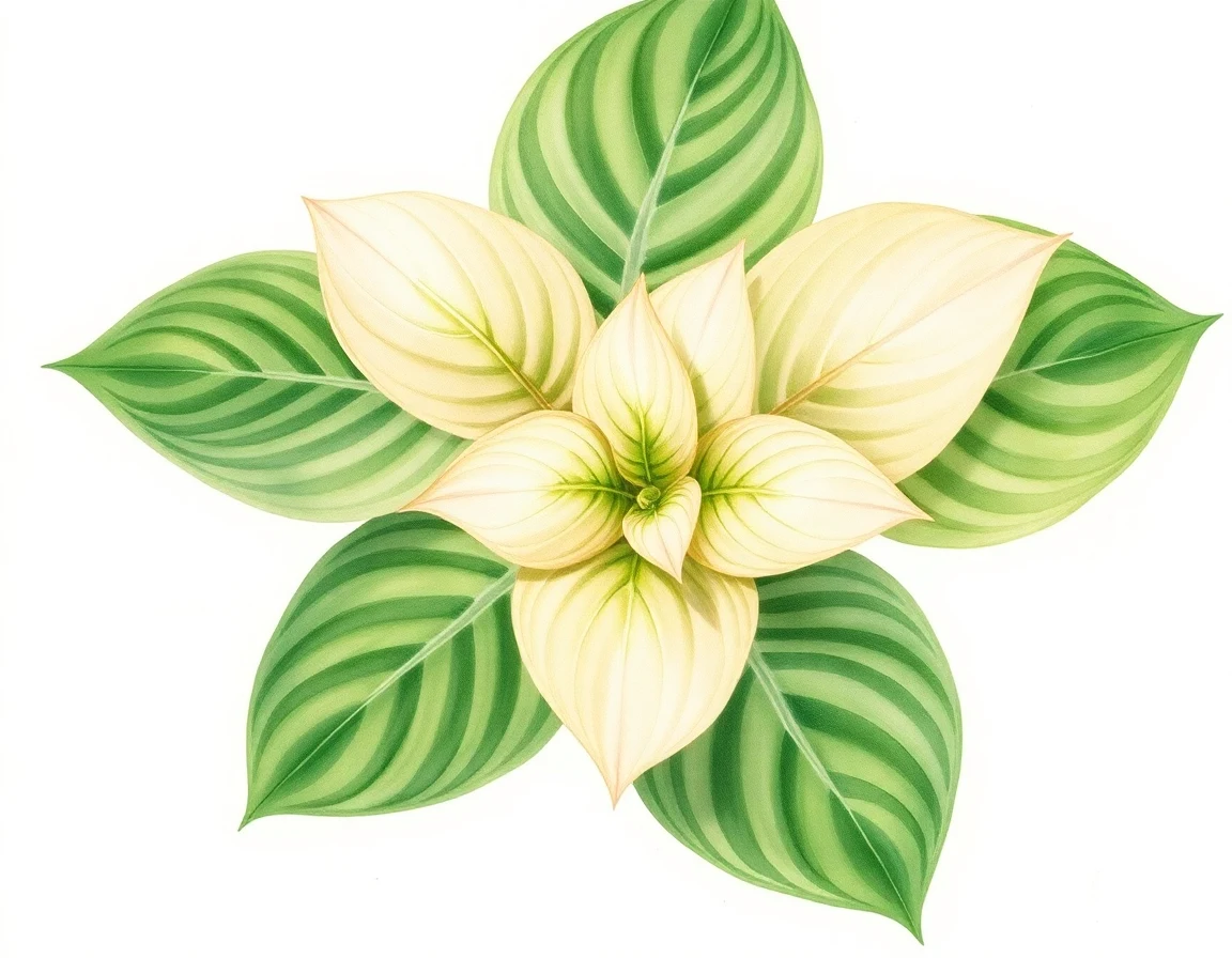 Watercolor illustration of Hosta 'Jon Soucek'