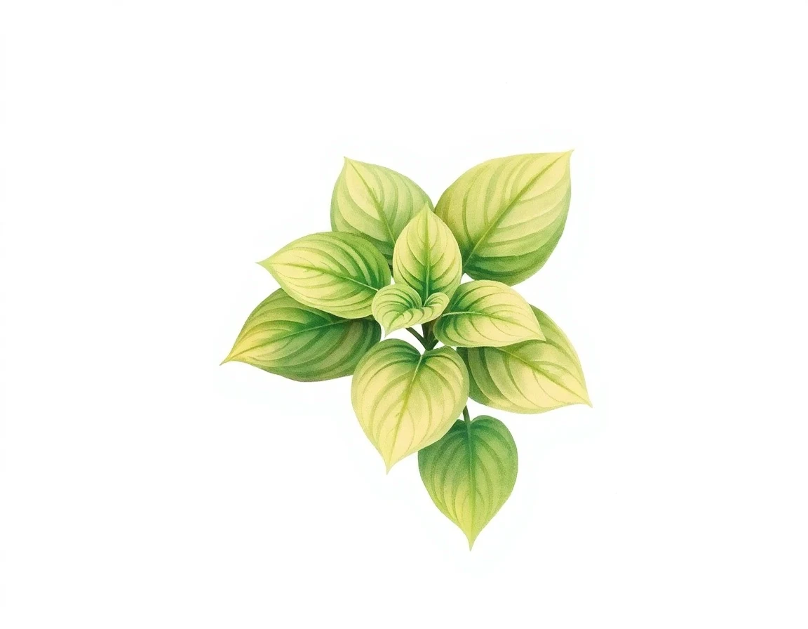 Watercolor illustration of Hosta 'Jon's Gem'