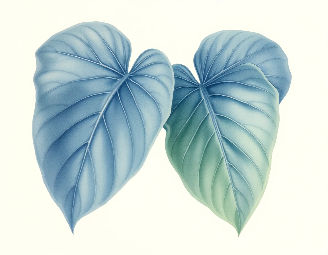 Watercolor illustration of Hosta 'Jurassic Park'