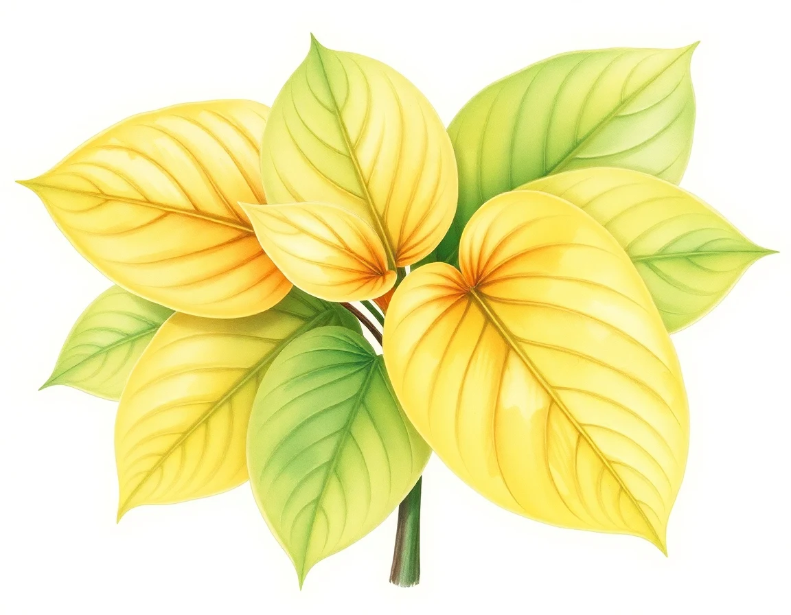 Watercolor illustration of Hosta 'Kasseler Gold'