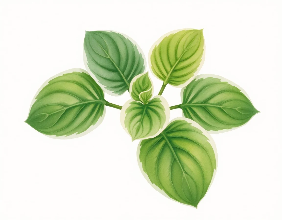 Watercolor illustration of Hosta 'Kenny's Bob'