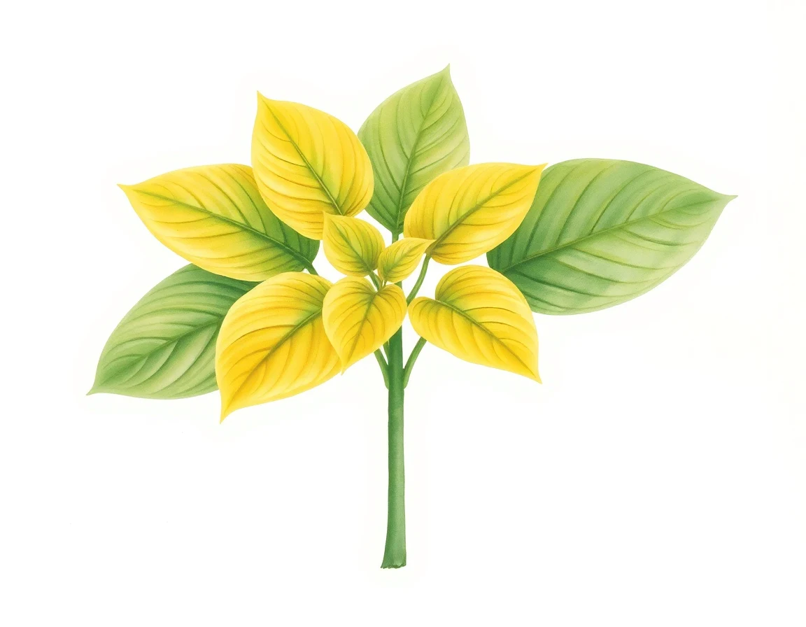 Watercolor illustration of Hosta 'Kerfuffle'