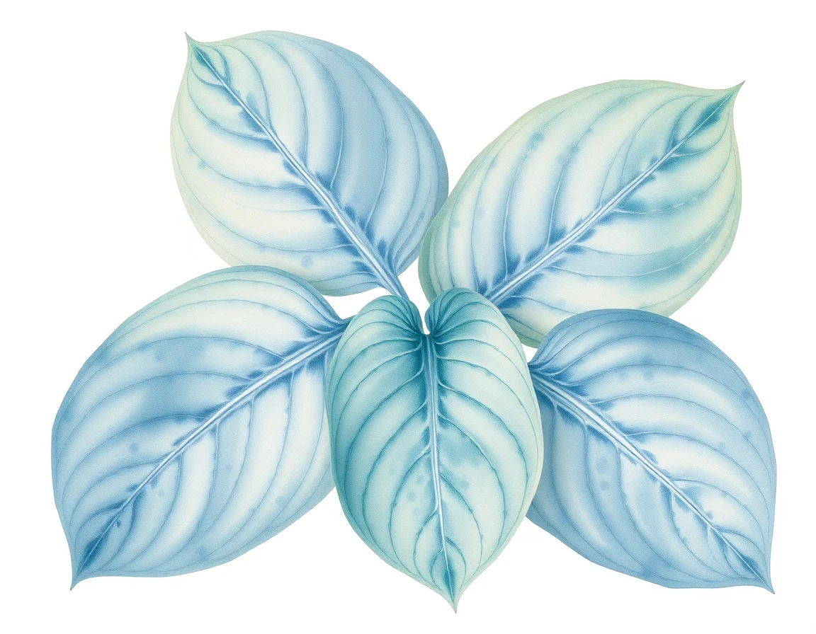 Watercolor illustration of Hosta 'Kerry Man'