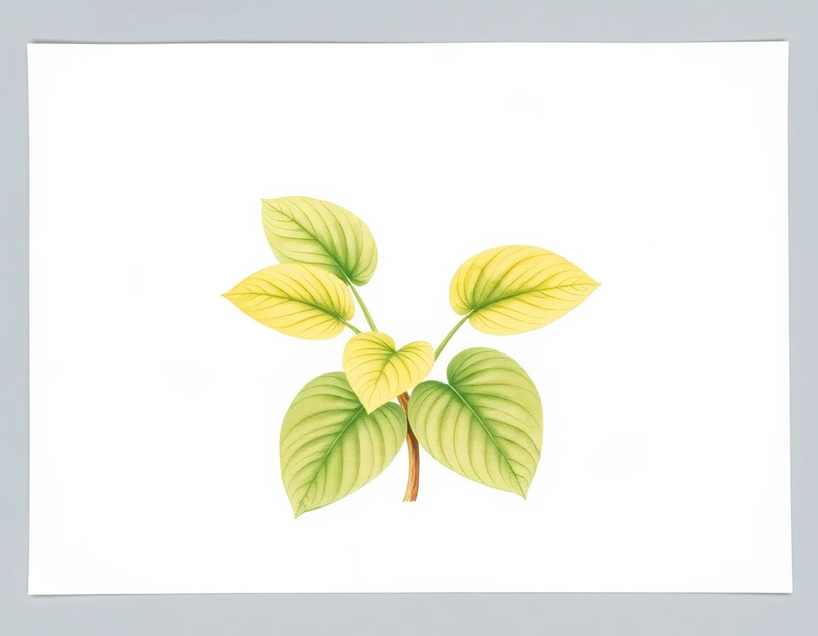 Watercolor illustration of Hosta 'Key West Sunset'