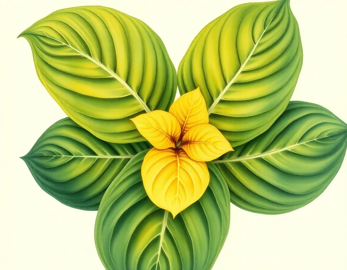 Watercolor illustration of Hosta 'Key West'