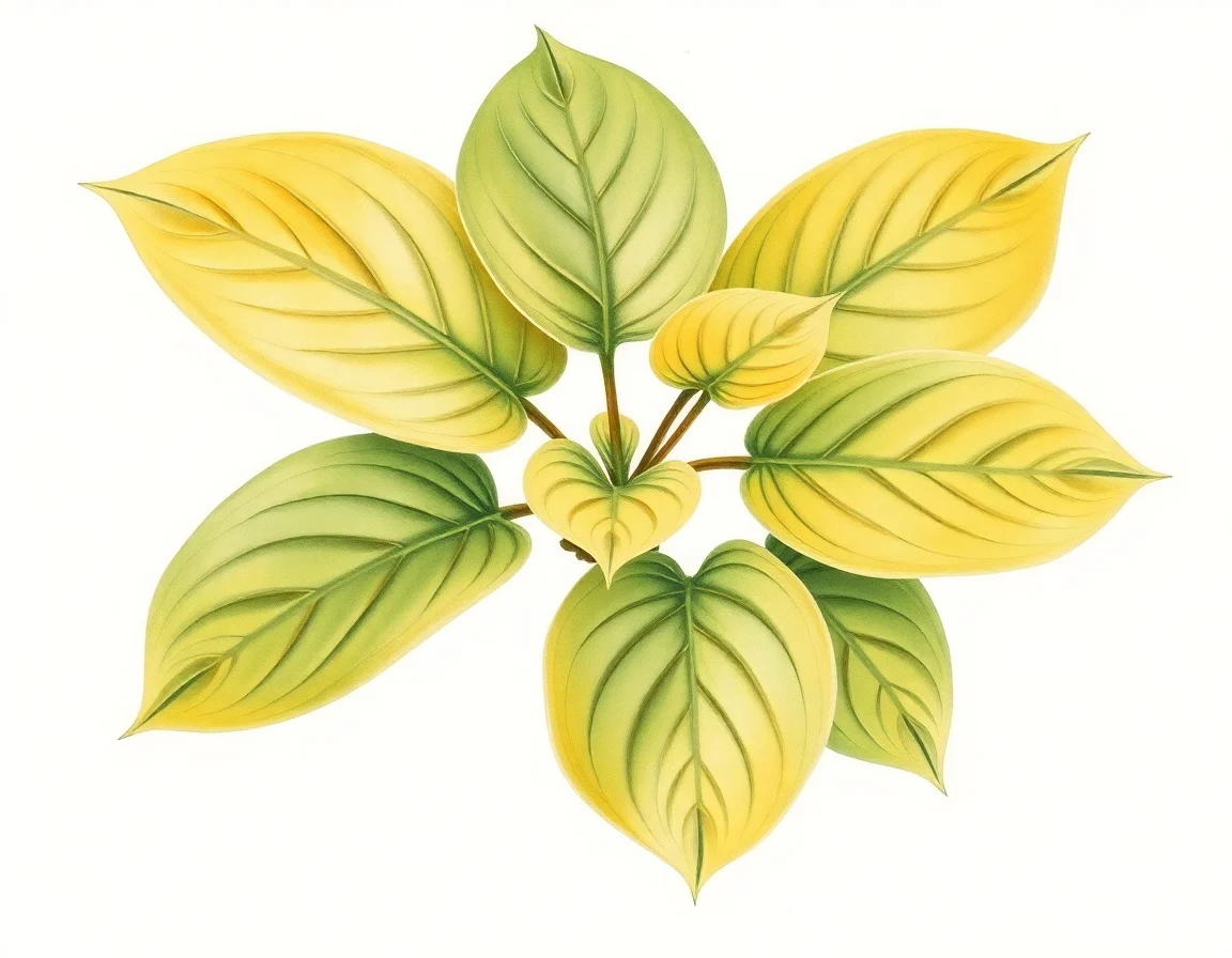 Watercolor illustration of Hosta 'Kickapoo Krinkles'