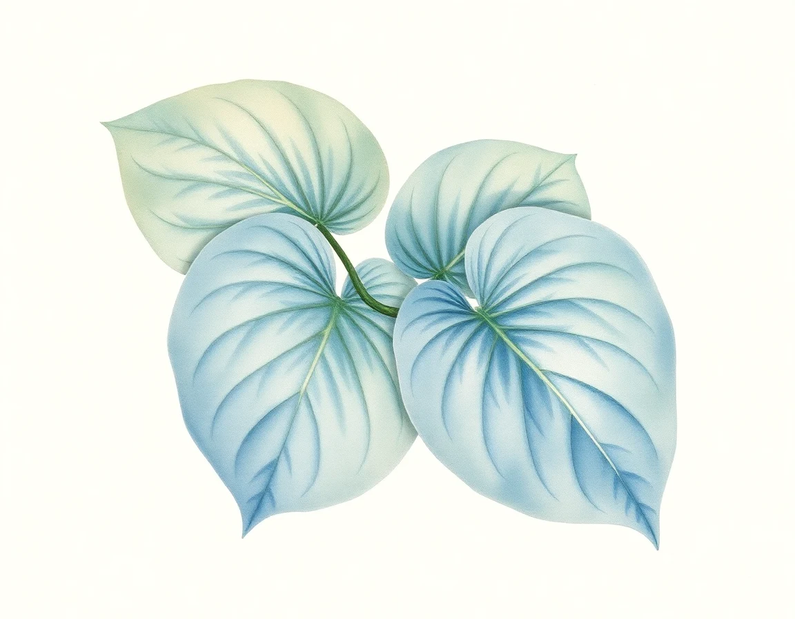 Watercolor illustration of Hosta 'King David'