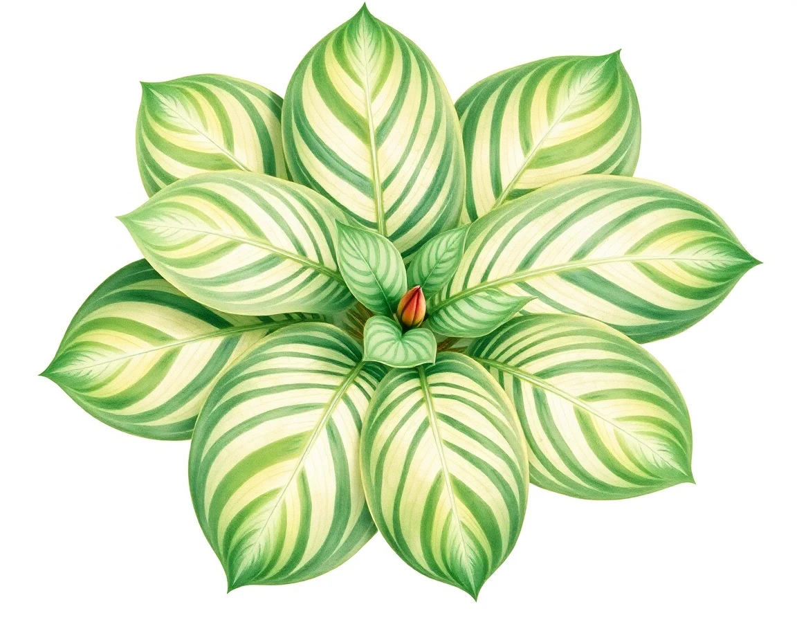 Watercolor illustration of Hosta 'King James'