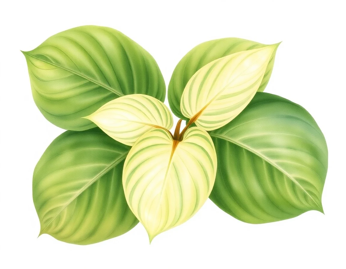 Watercolor illustration of Hosta 'King Michael'