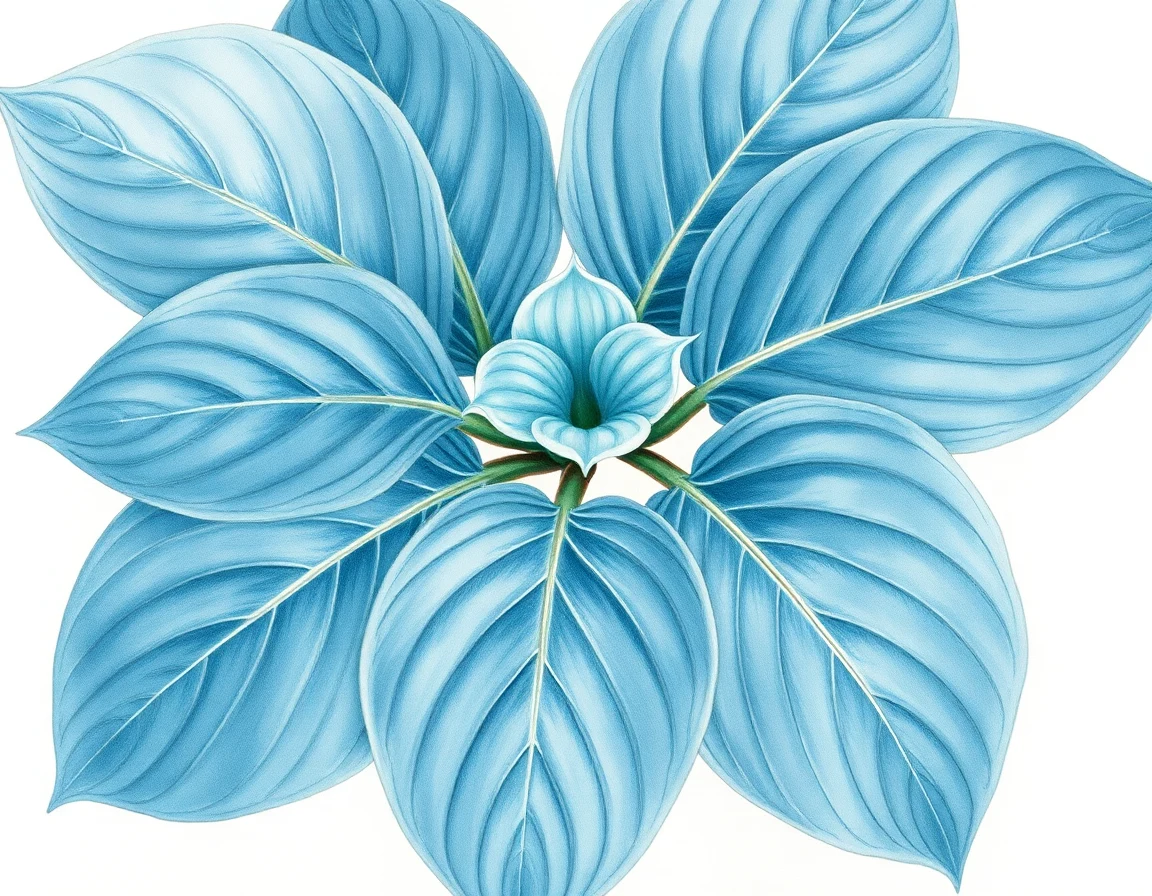 Watercolor illustration of Hosta 'King Tucker'