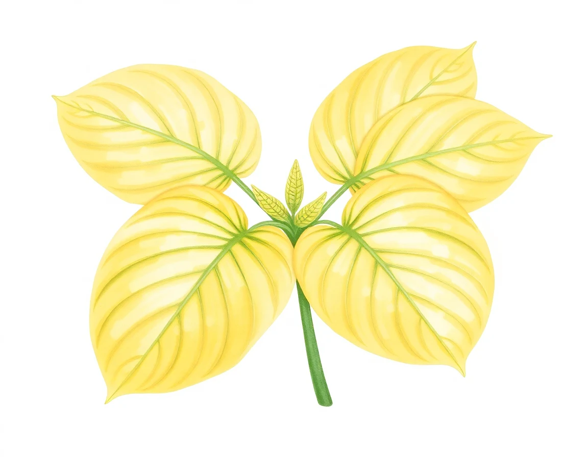 Watercolor illustration of Hosta 'King's Ransom'