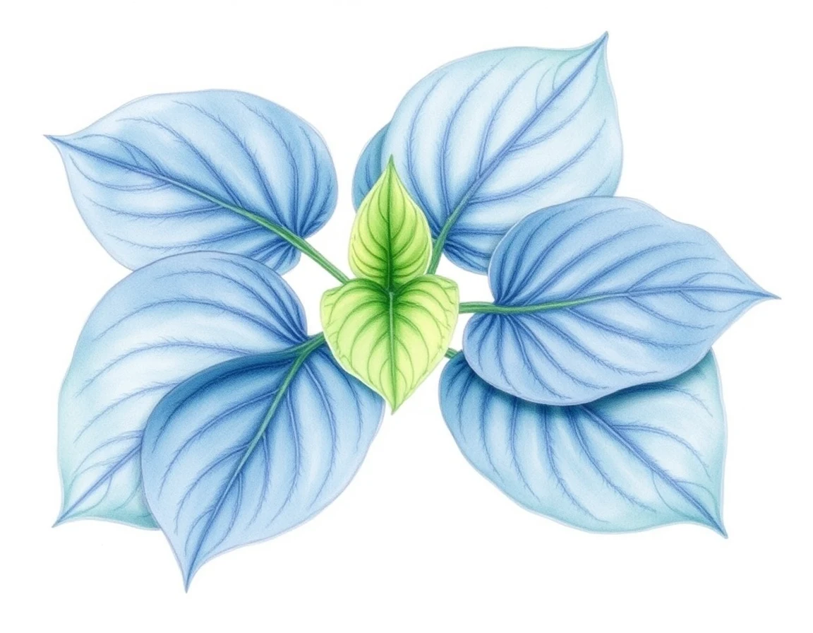 Watercolor illustration of Hosta 'Kira'