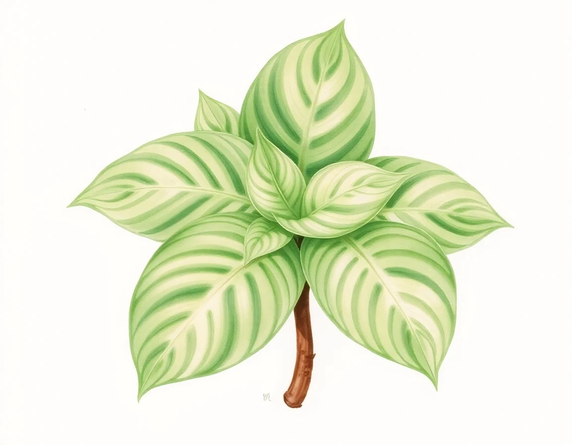 Watercolor illustration of Hosta 'Kite'
