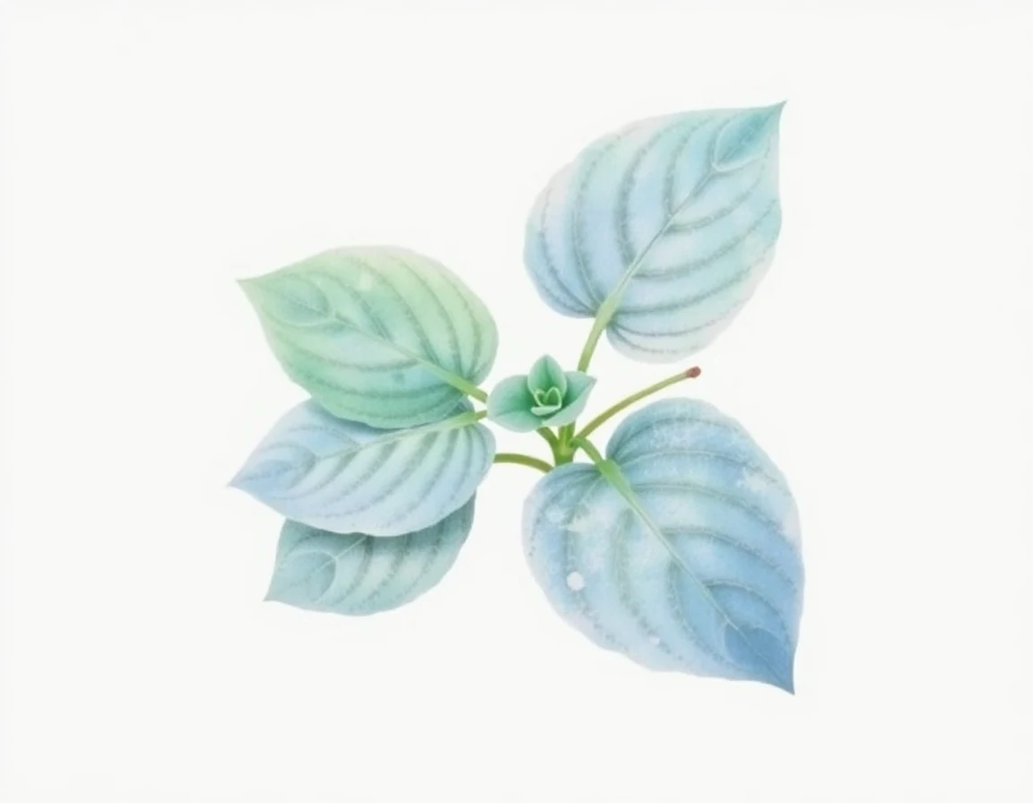 Watercolor illustration of Hosta 'Kiwi Blue Baby'