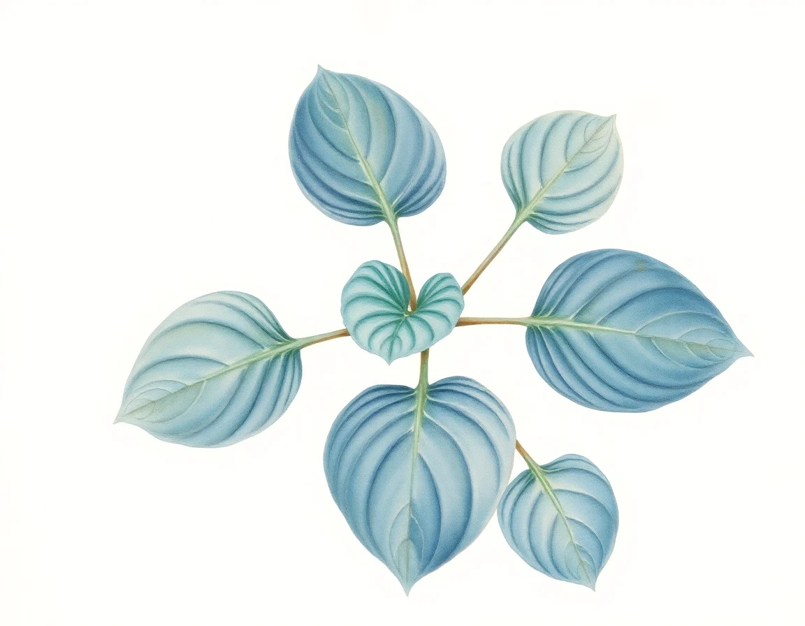 Watercolor illustration of Hosta 'Kiwi Canoe'