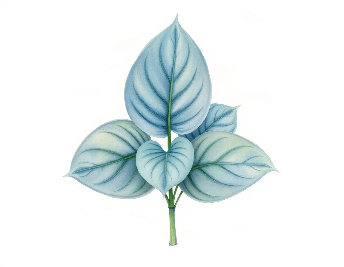Watercolor illustration of Hosta 'Kiwi Cream Edge'