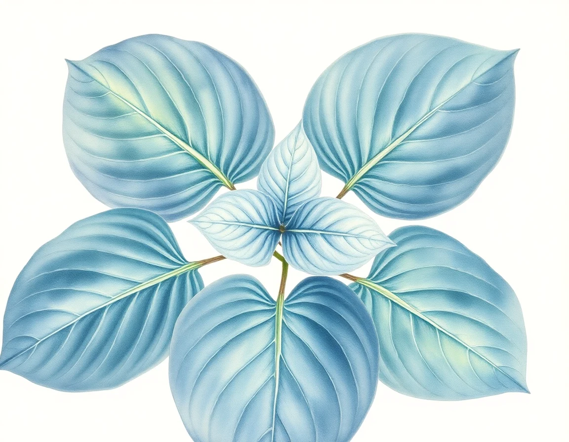 Watercolor illustration of Hosta 'Kiwi Forest'