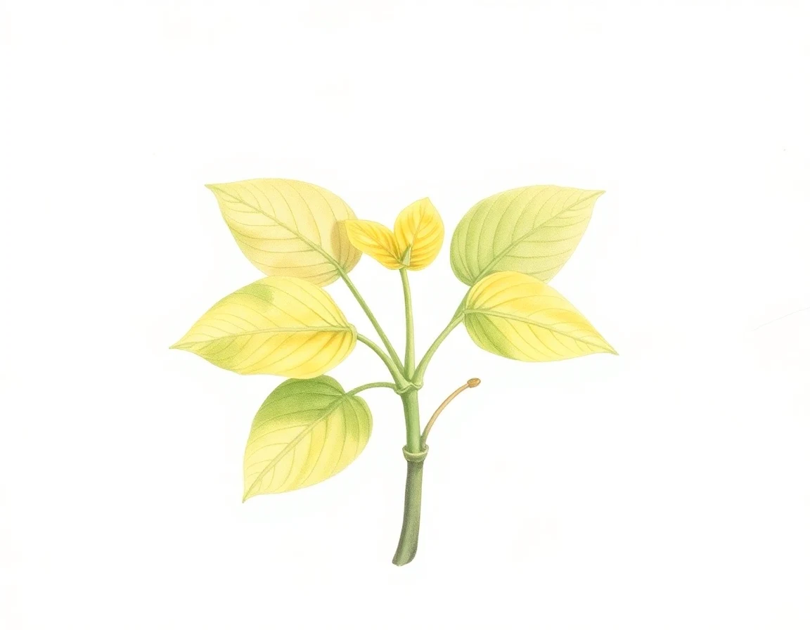 Watercolor illustration of Hosta 'Kiwi Gold Star'