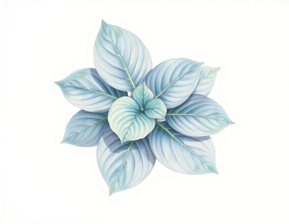 Watercolor illustration of Hosta 'Kiwi Jordan'