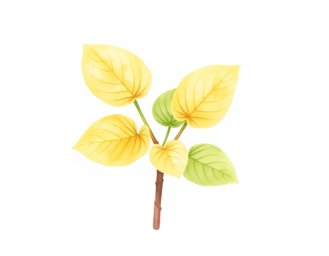 Watercolor illustration of Hosta 'Kiwi Minnie Gold'