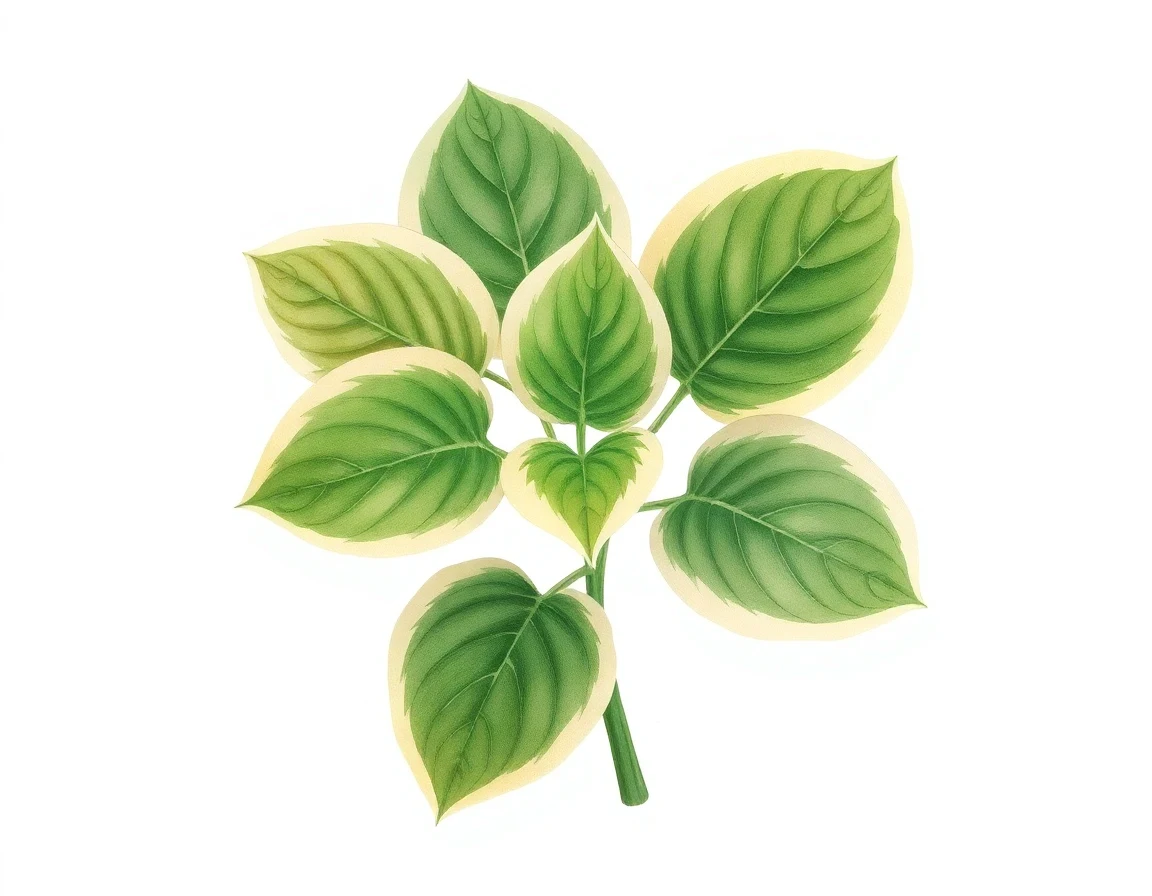 Watercolor illustration of Hosta 'Kiwi Spearmint'