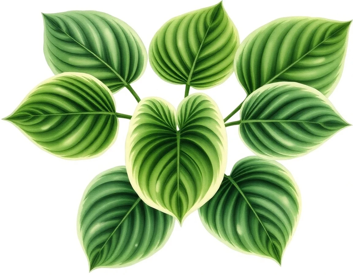 Watercolor illustration of Hosta 'Knickerbocker Holiday'