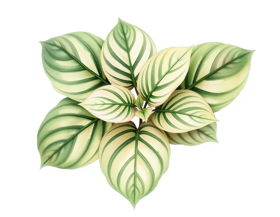 Watercolor illustration of Hosta 'Kokuryu'
