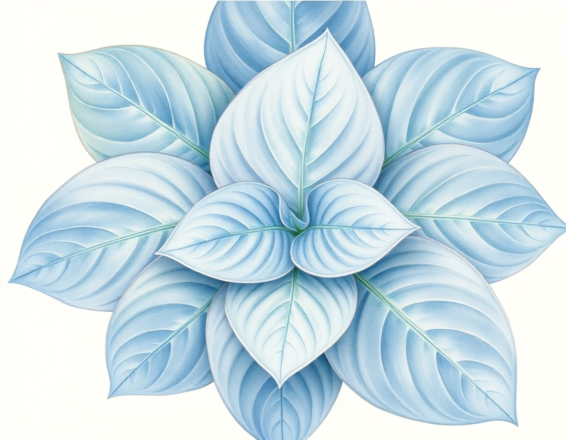 Watercolor illustration of Hosta 'Koneko'