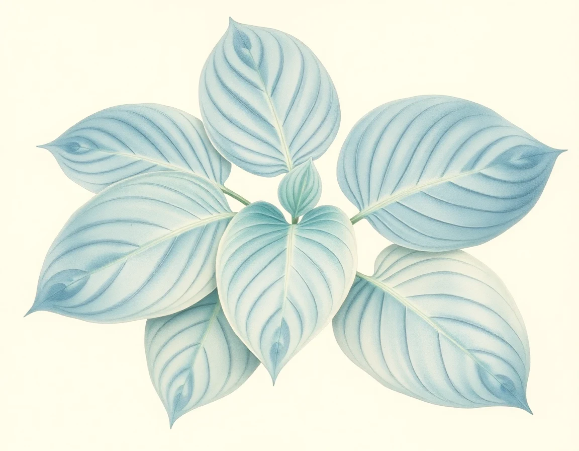 Watercolor illustration of Hosta 'Krinkle Sister'