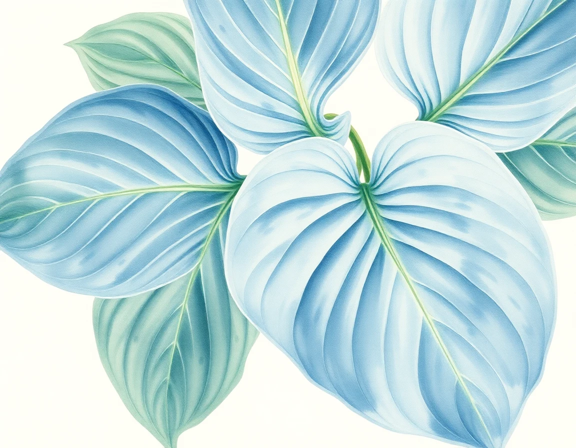 Watercolor illustration of Hosta 'Kris Krinkle'