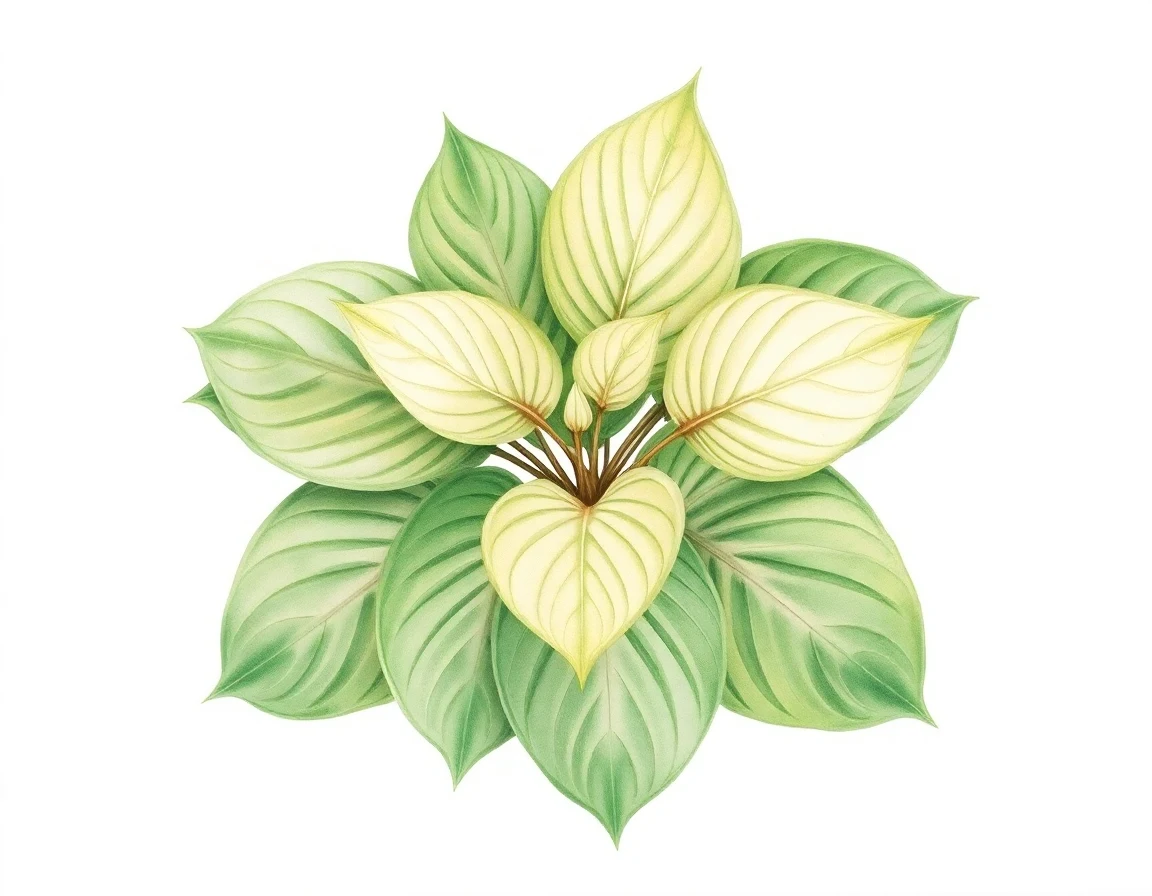 Watercolor illustration of Hosta 'Kyoto'