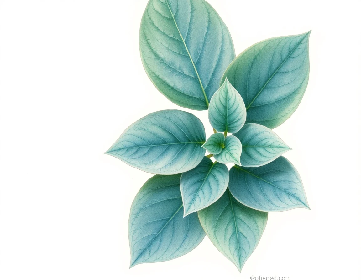 Watercolor illustration of Hosta 'Lac de Bretaye'