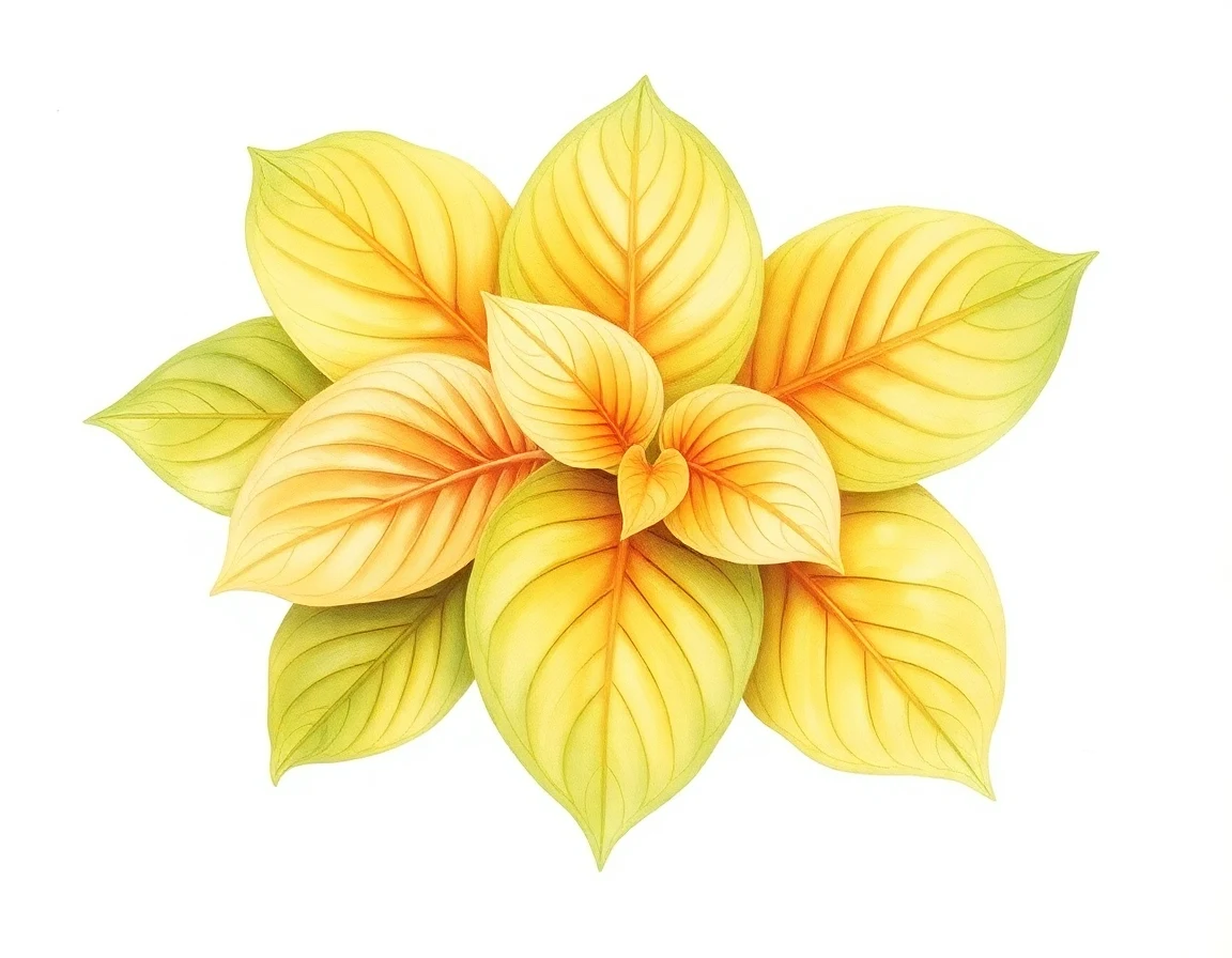 Watercolor illustration of Hosta 'Lady Michelle'
