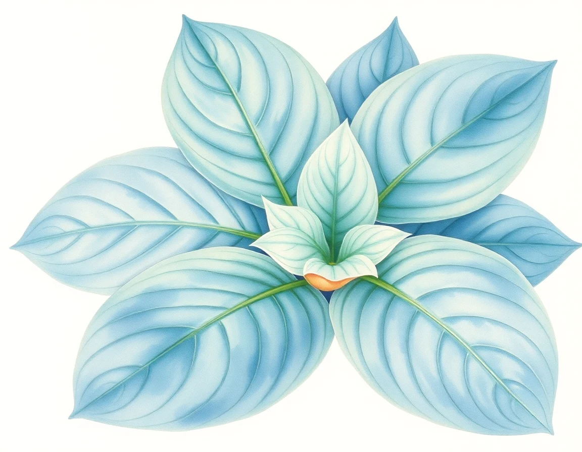 Watercolor illustration of Hosta 'Lady Peyton'