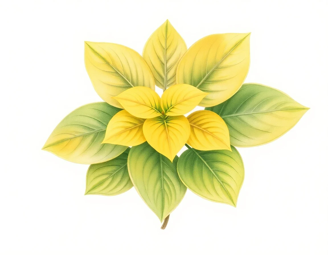 Watercolor illustration of Hosta 'Ladybug'